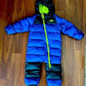 North face hooded infant one-piece winter suit.